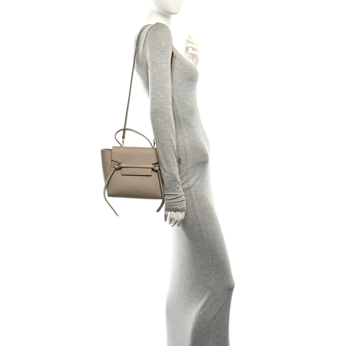Grained Calfskin Nano Belt Bag Light Taupe