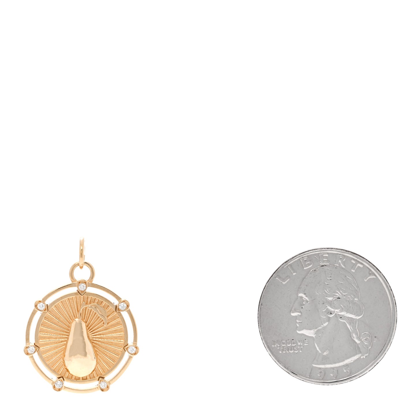 18K Yellow Gold Diamond Pear Medallion Pendant