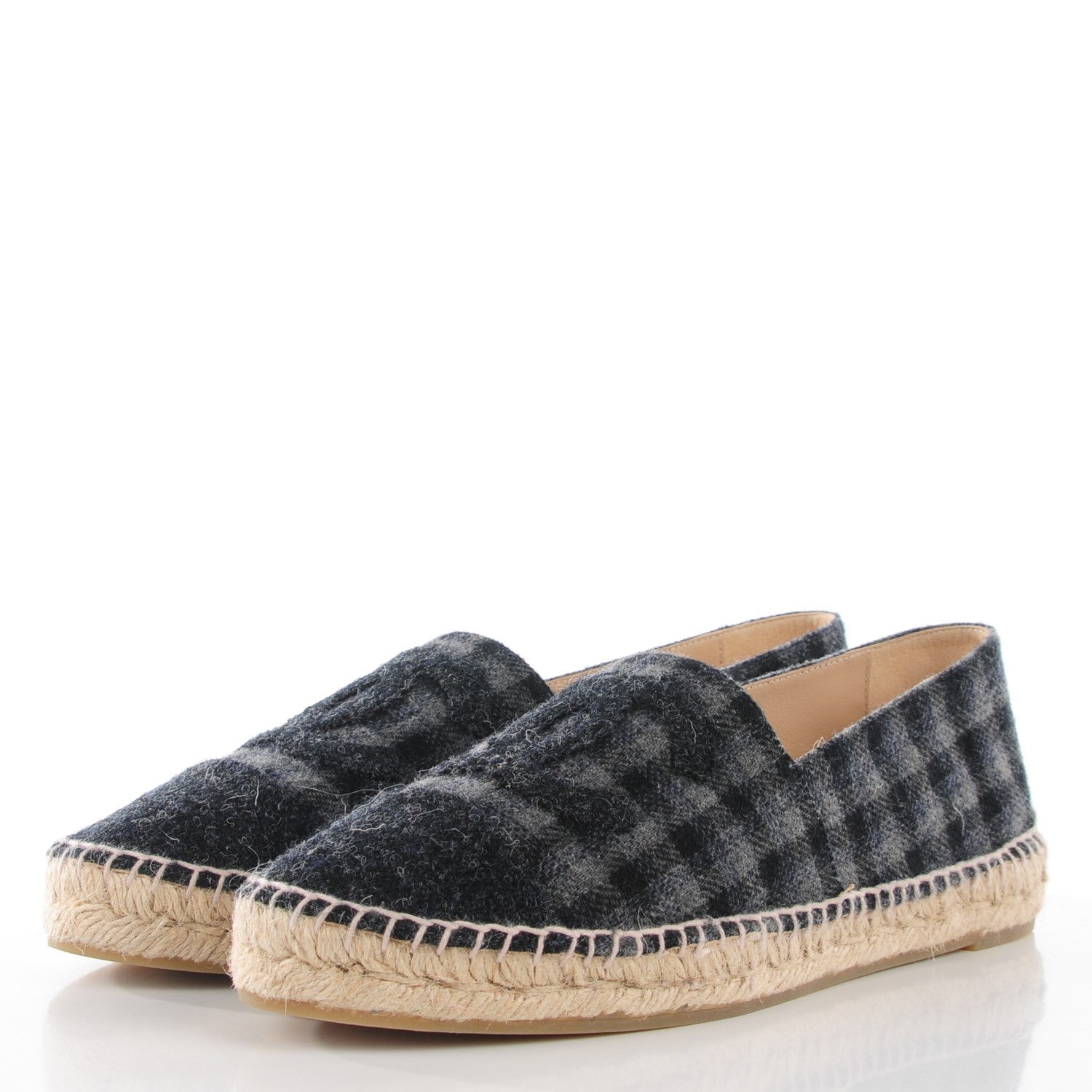 Chanel Flannel CC Espadrilles 41 Grey Black 4 of 10