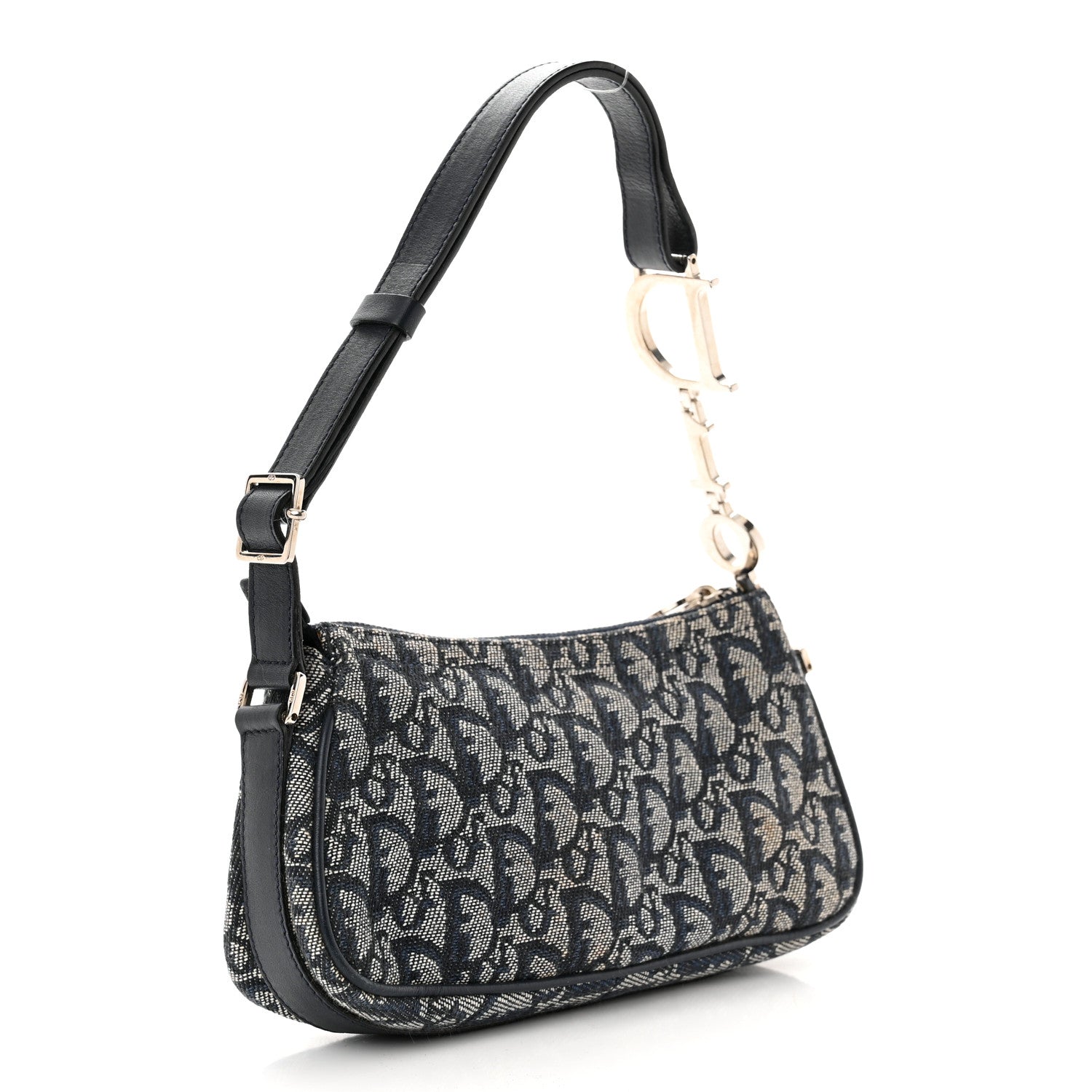 Christian Dior Monogram Shoulder Bag Pochette Blue 3 of 11