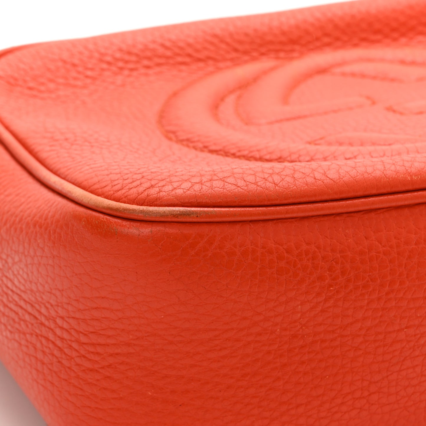 Pebbled Calfskin Small Soho Disco Bag Sun Orange