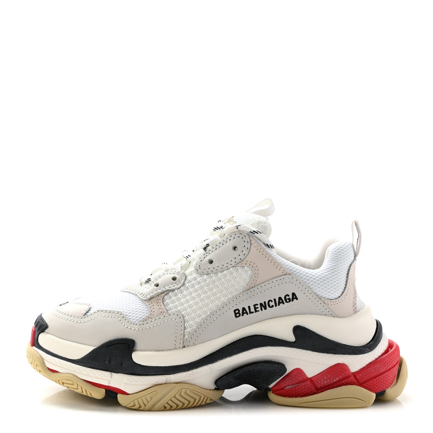 Fabric Mesh Womens Triple S Sneakers 38 Grey Red White