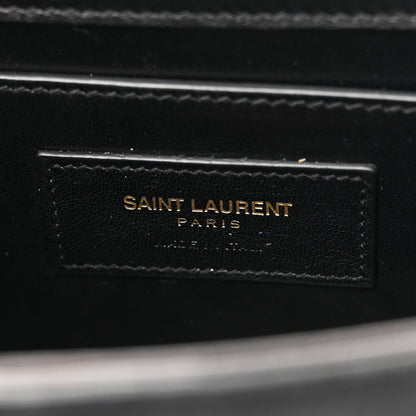 Saint Laurent Suede Small Classic Monogram Kate Tassel Satchel Black 6 of 12