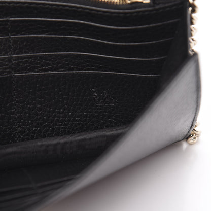 Gucci Dollar Calfskin Interlocking G Chain Wallet Black 6 of 10