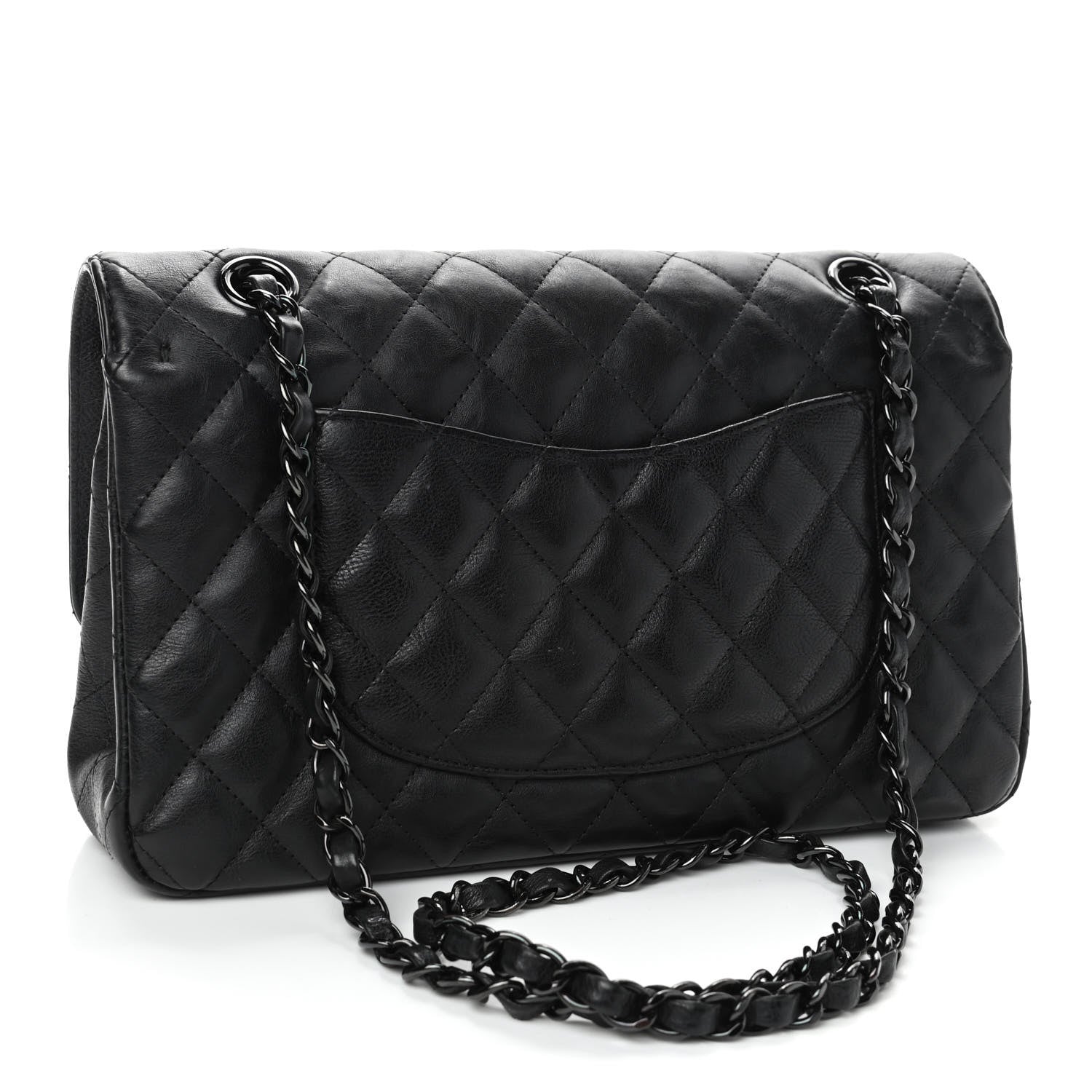 Chanel Crumpled Calfskin Quilted Medium Double Flap So Black 2 of 4