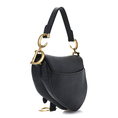 Christian Dior Grained Calfskin Mini Saddle Bag Black 3 of 10