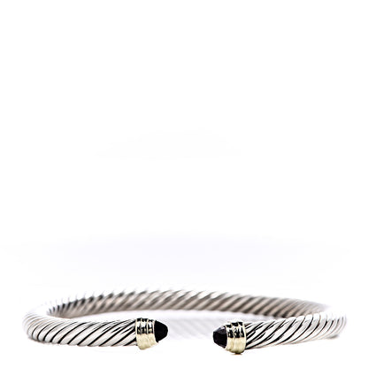 David Yurman Sterling Silver 14K Yellow Gold Amethyst 5mm Cable Classics Petite Color Bracelet 1 of 6
