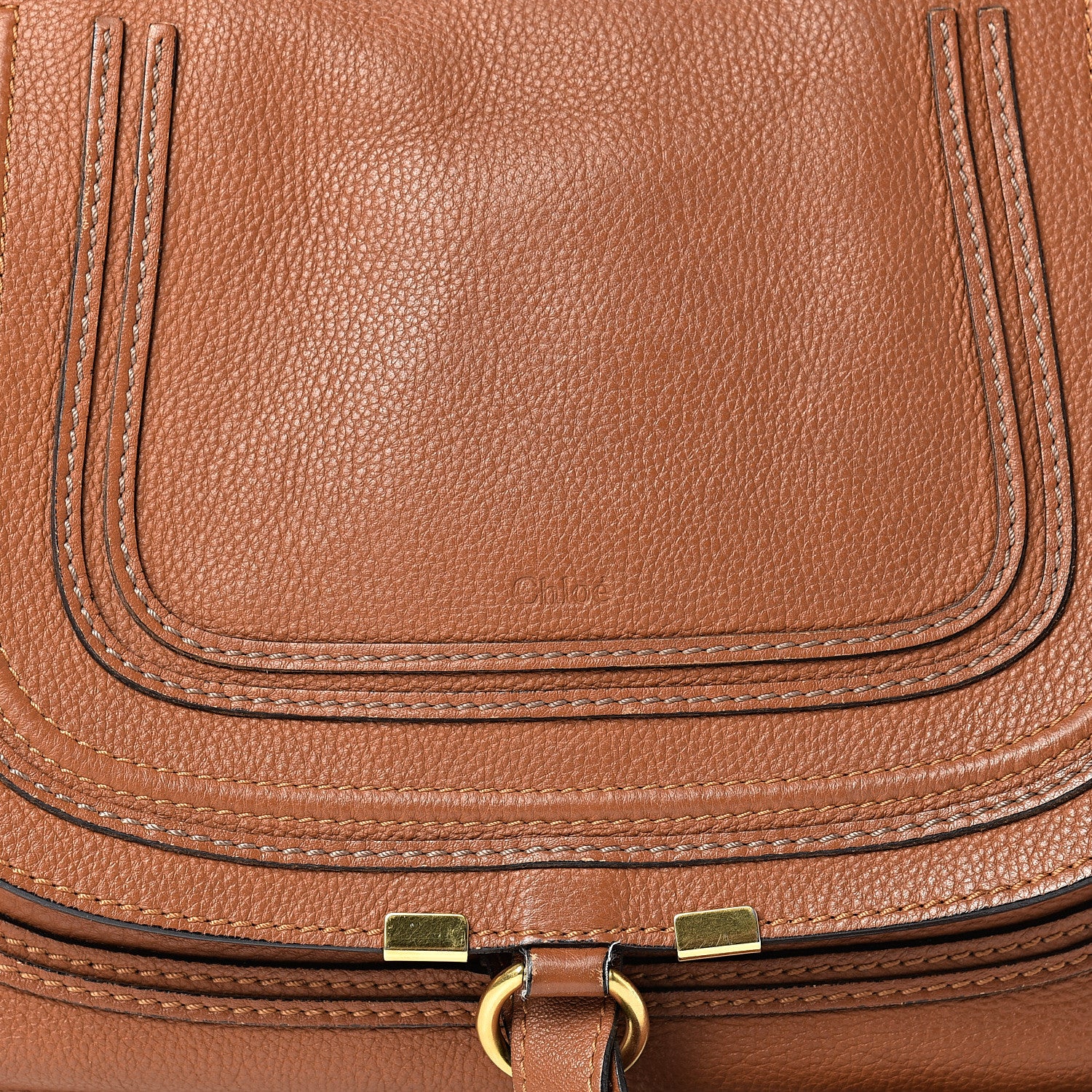Chloe Calfskin Medium Marcie Satchel Tan 7 of 23