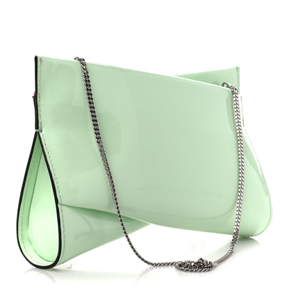 Christian Louboutin Patent Small Loubi Twist Zip Chain Clutch Bag Studio Green 3 of 10