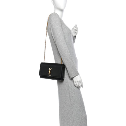 Saint Laurent Grain De Poudre Medium Classic Monogram Kate Satchel Black 2 of 11