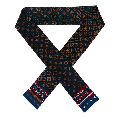 Louis Vuitton Silk Monogram Map Bandeau Petrole Blue 1 of 3
