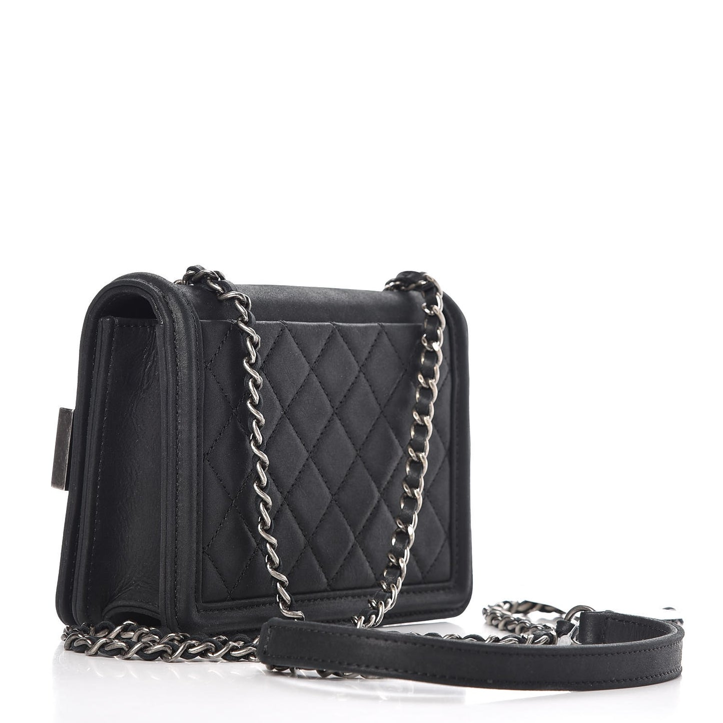 Iridescent Calfskin Marble Plexiglass Boy Brick Flap Grey