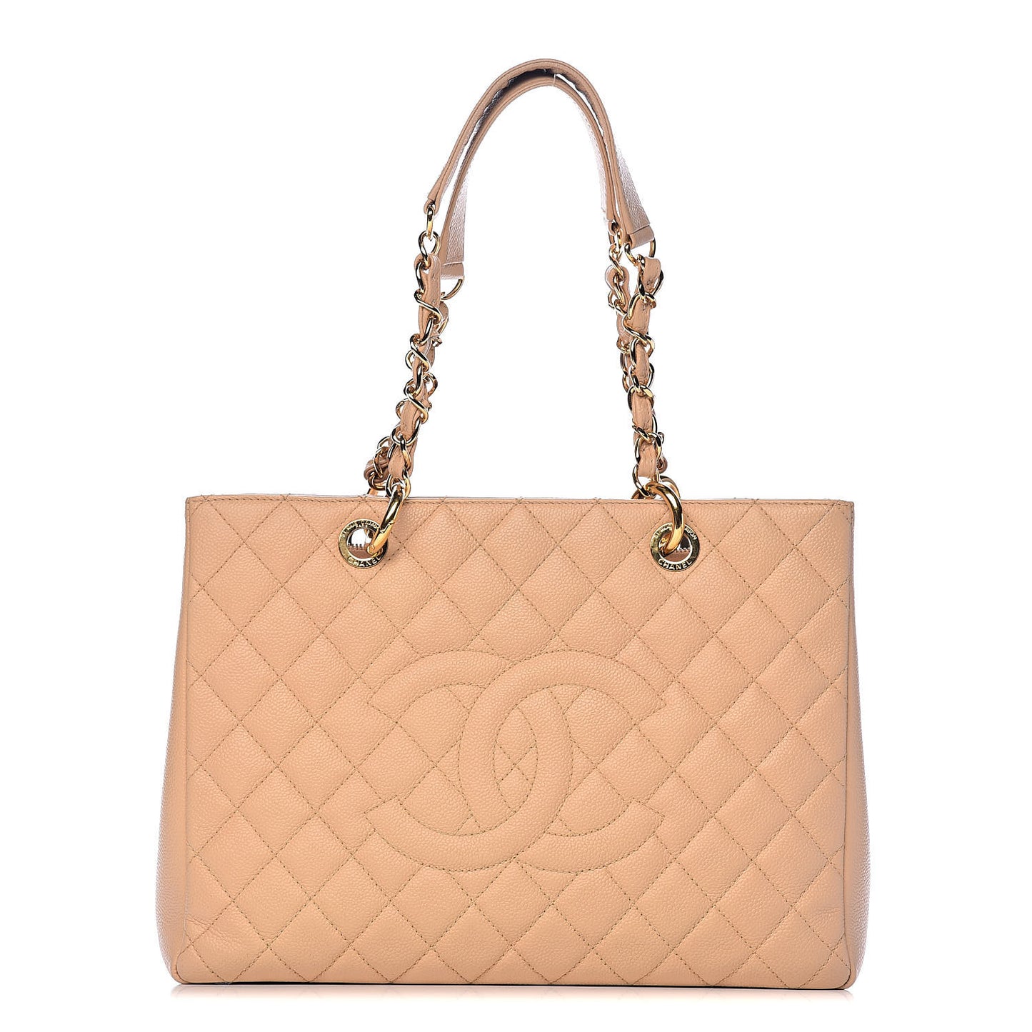 Caviar Quilted Grand Shopping Tote GST Beige