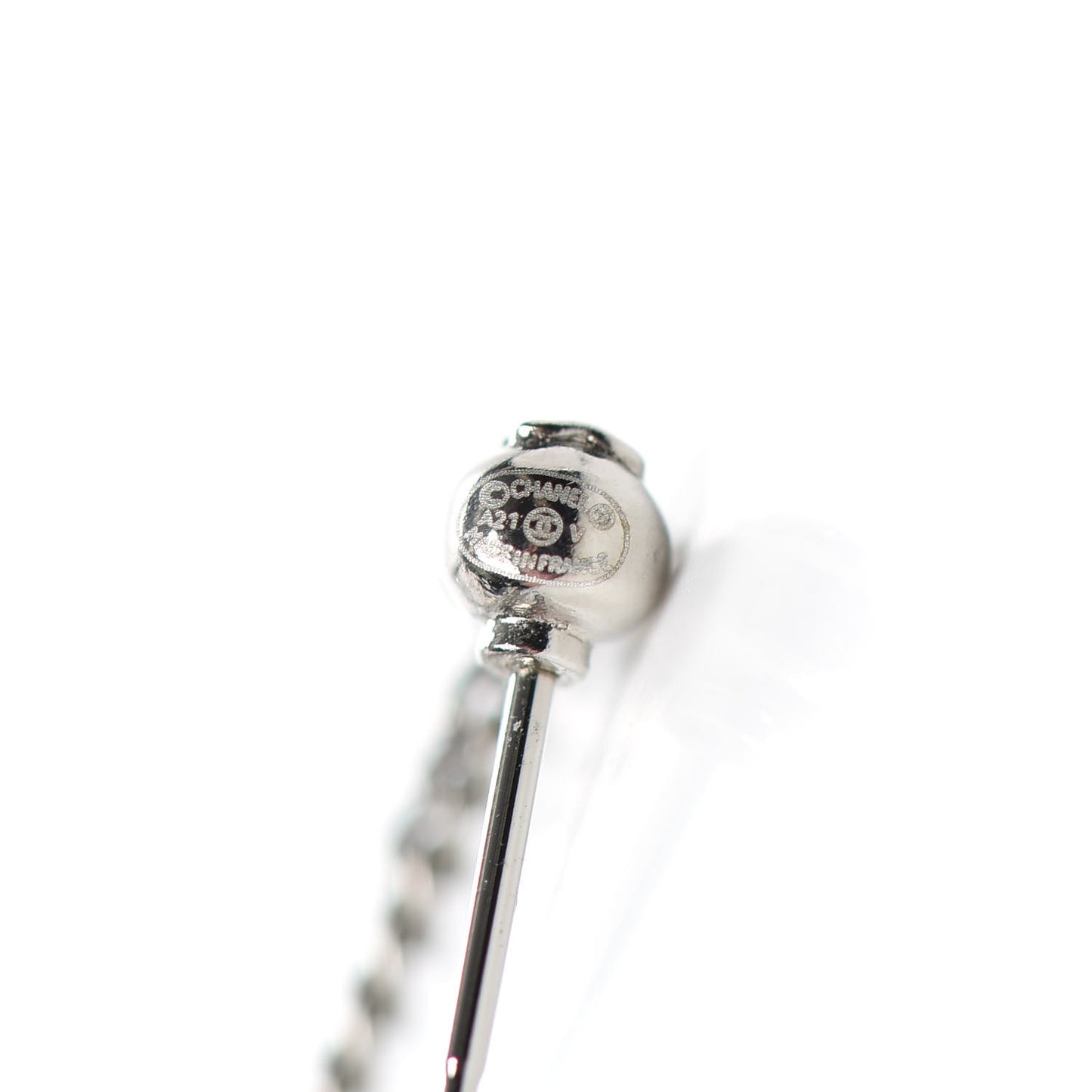Baguette Crystal CC Drop Earrings Silver