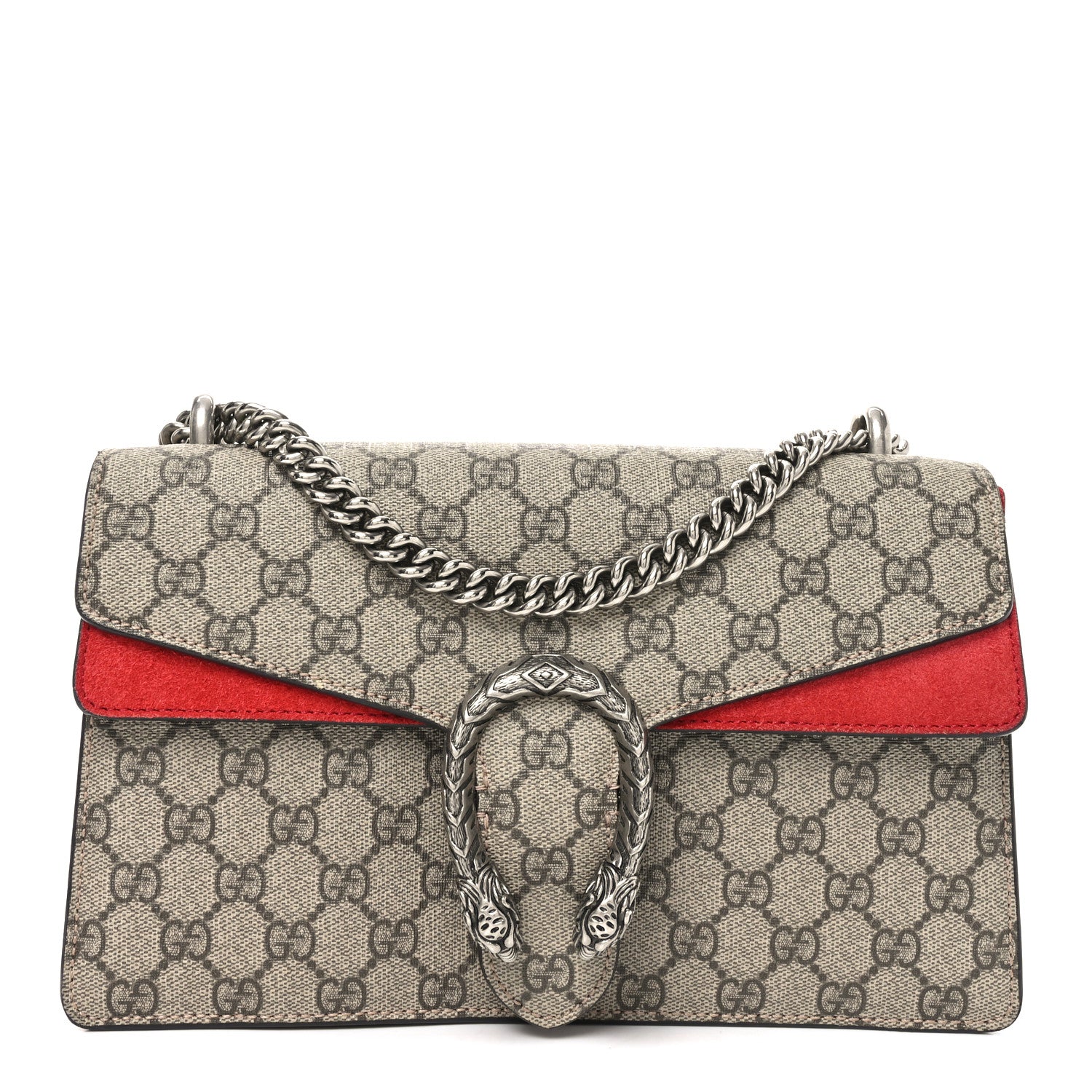 Gucci GG Supreme Monogram Small Dionysus Shoulder Bag Red 1 of 10