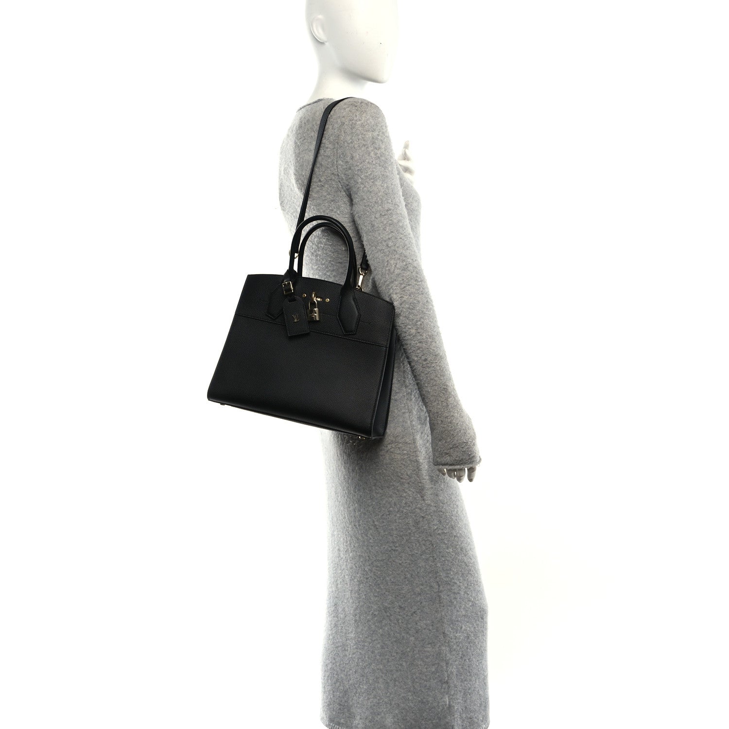 Louis Vuitton Taurillon City Steamer MM Black 2 of 9