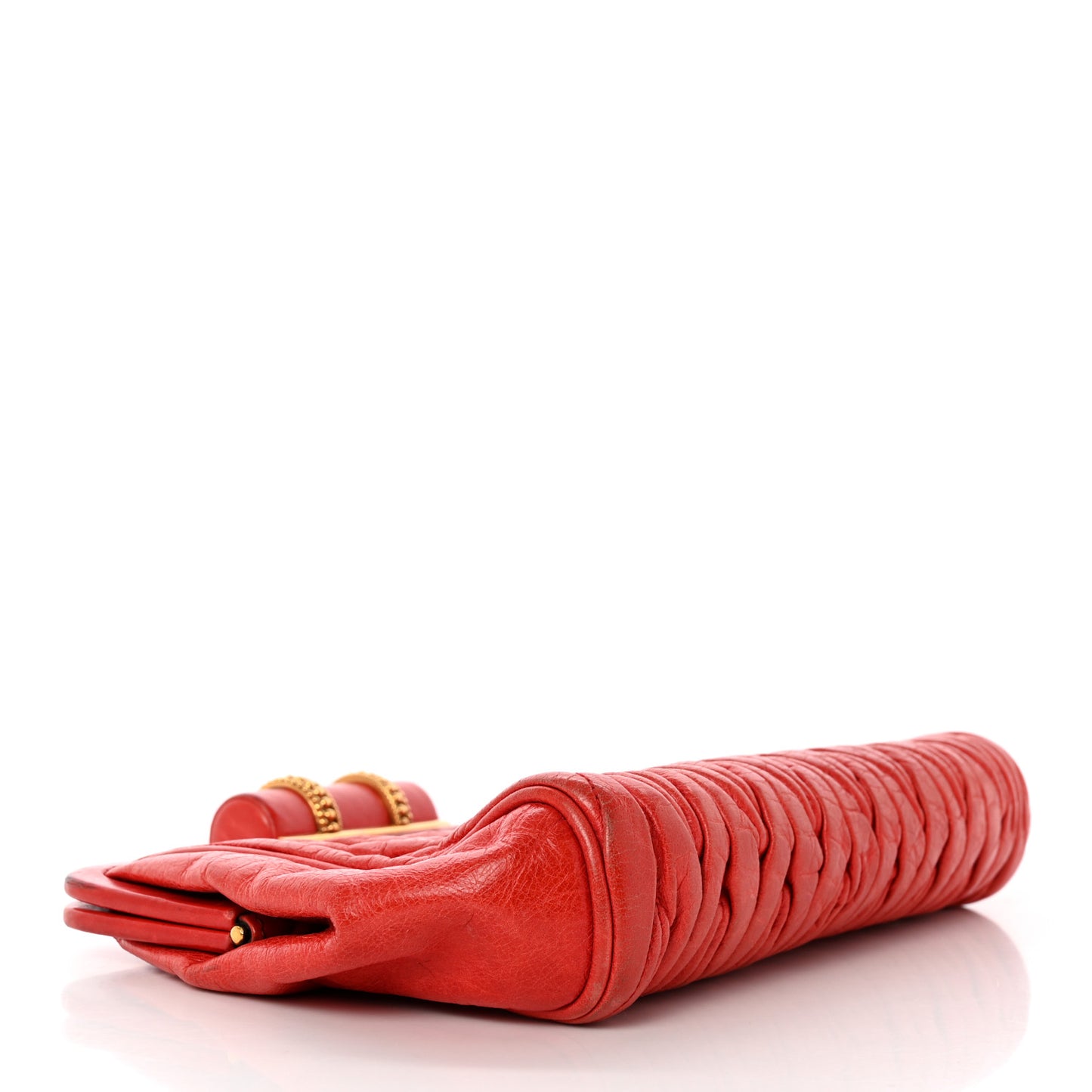 Nappa Matelasse Clutch Fuoco