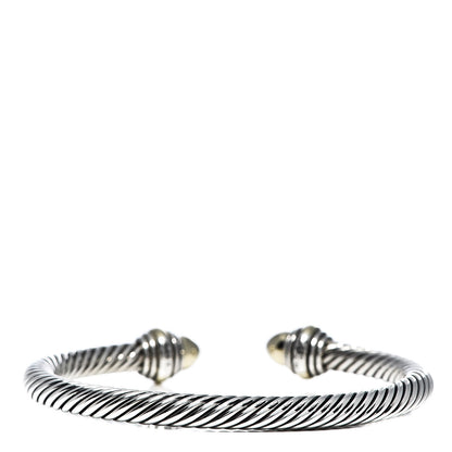 David Yurman Sterling Silver 14K Yellow Gold 5mm Cable Classics Dome Bracelet 3 of 5