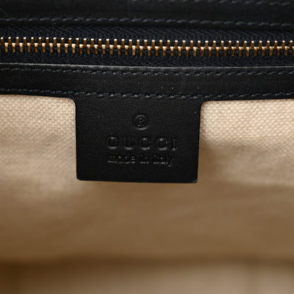 Gucci Monogram Selleria Calfskin Vintage Web Medium Boston Beige Blue 6 of 17