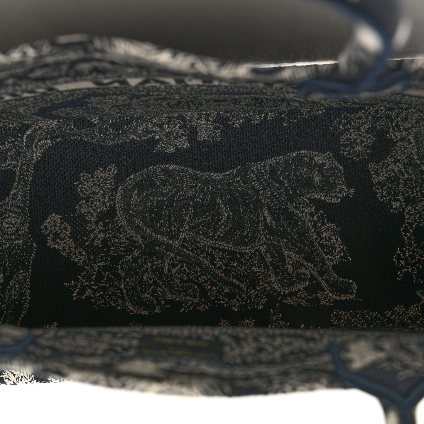 Canvas Embroidered Medium Toile De Jouy Reverse Book Tote Blue