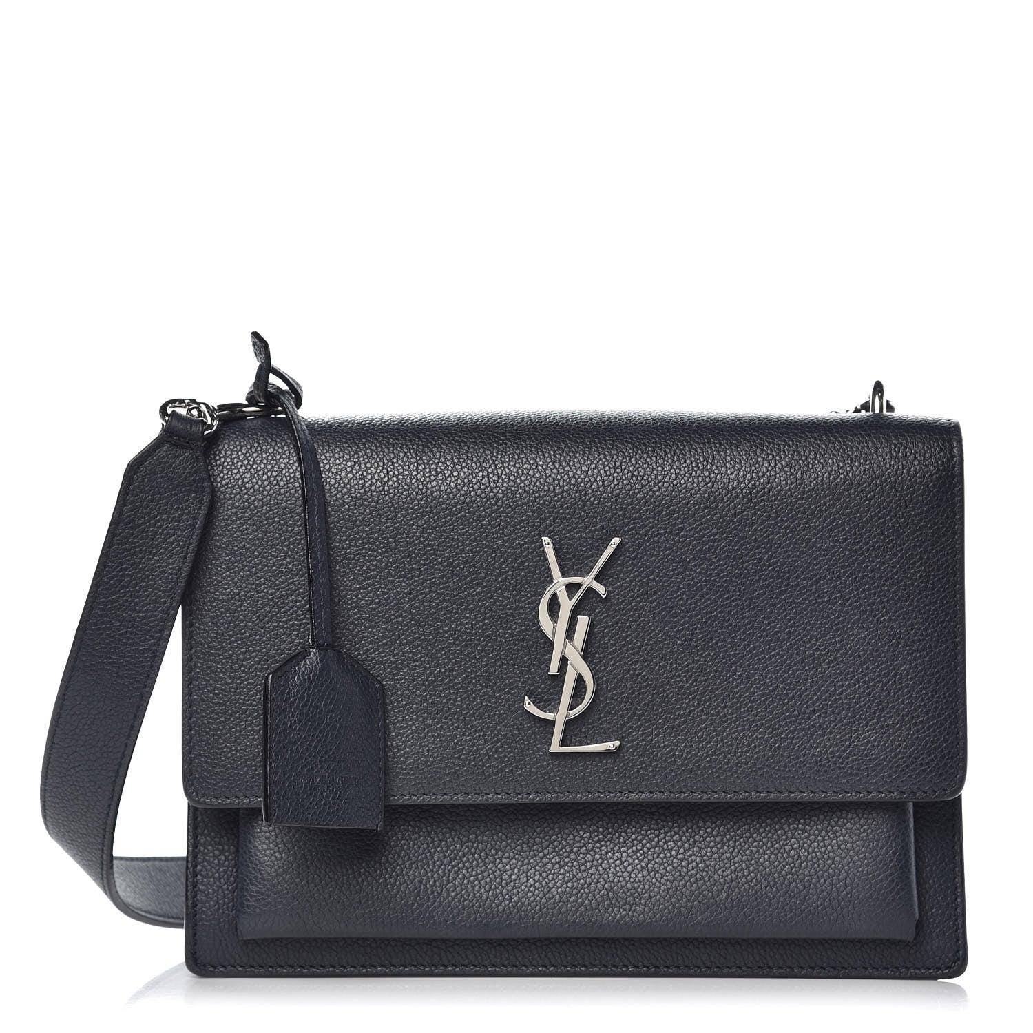 Saint Laurent Grained Calfskin Medium Monogram Sunset Navy Blue 1 of 10