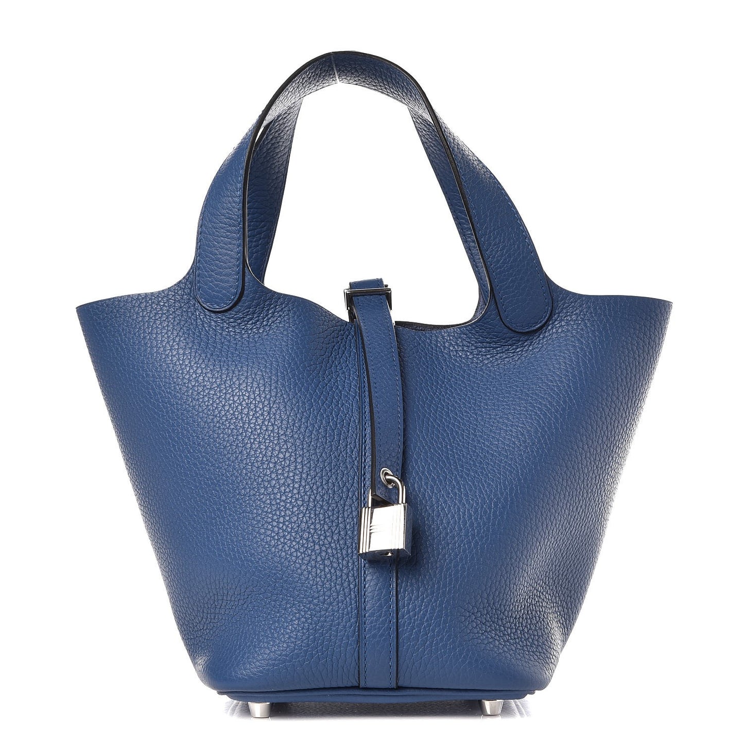 Taurillon Clemence Picotin Lock 18 PM Bleu Agate