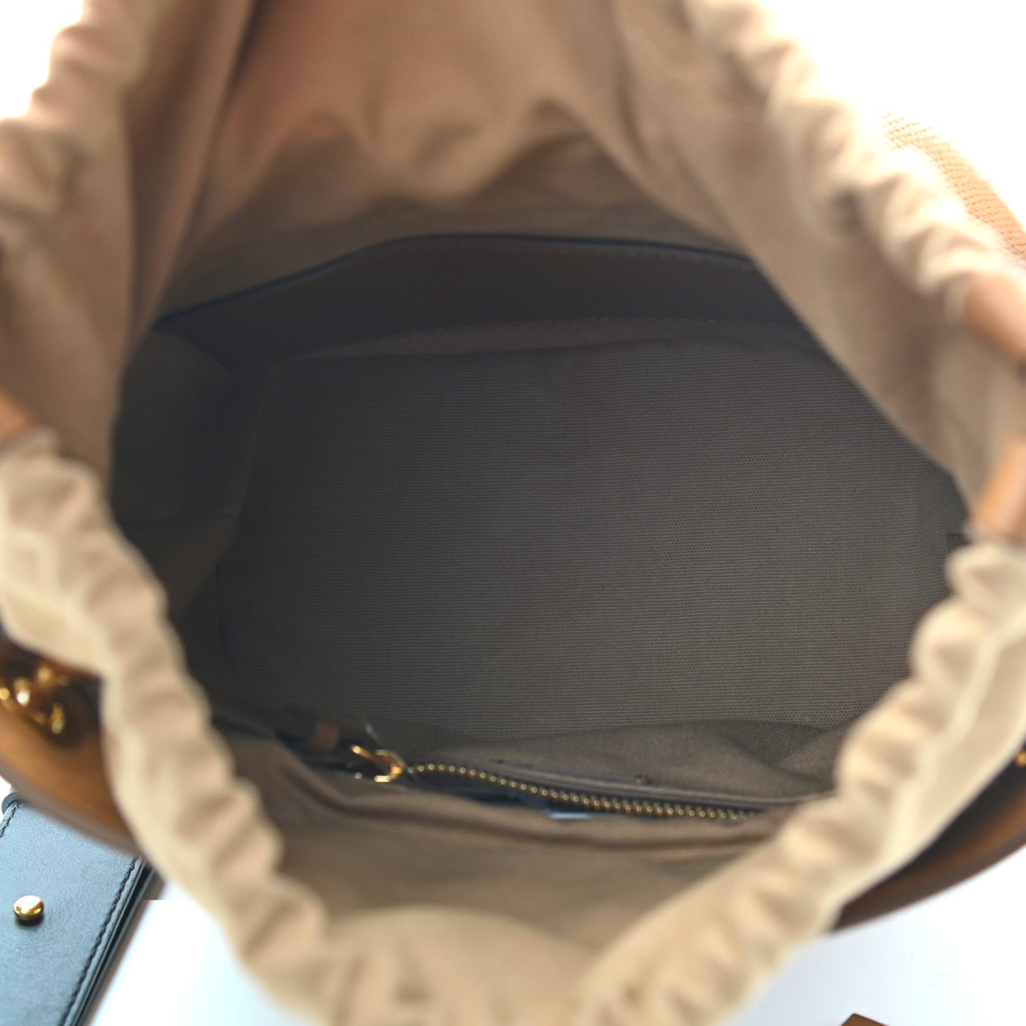 Smooth Calfskin Small Roy Bucket Bag Nut