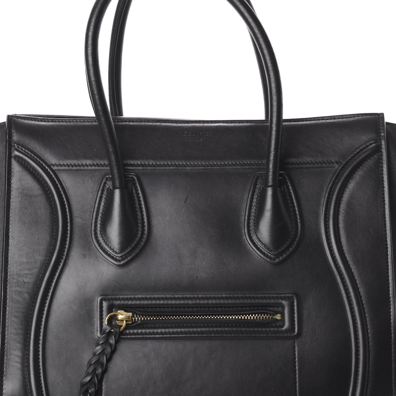 Celine Supple Calfskin Medium Phantom Luggage Black 6 of 8