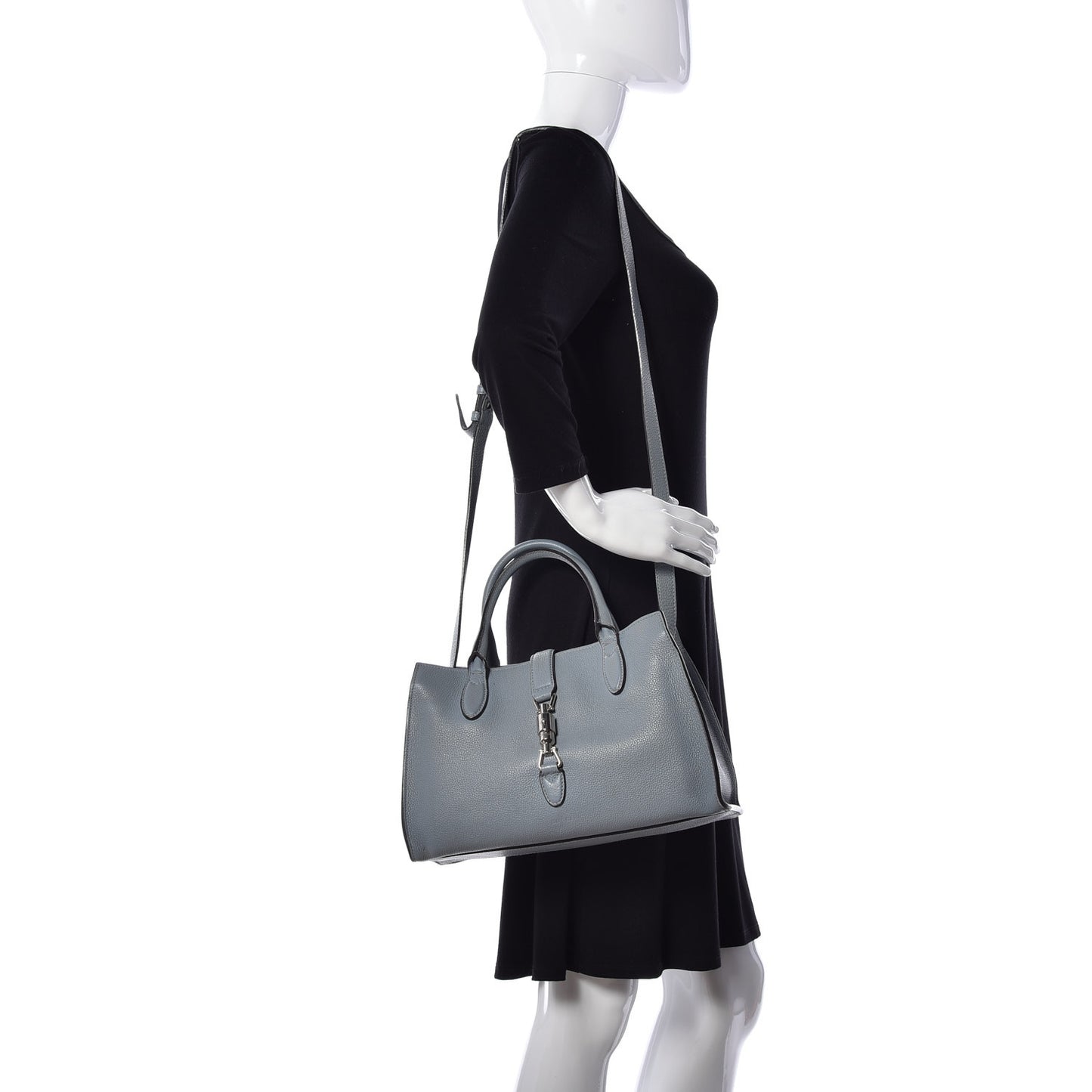Soft Calfskin Small Jackie Top Handle Bag Light Blue