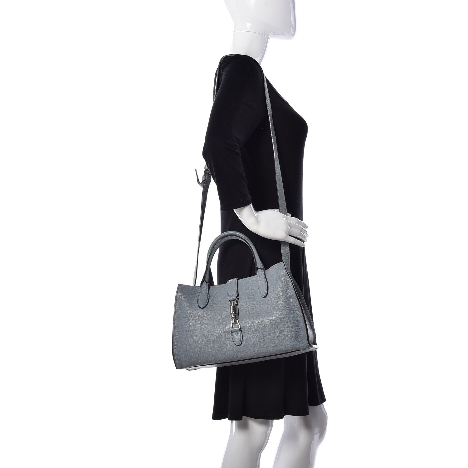 Gucci Soft Calfskin Small Jackie Top Handle Bag Light Blue 2 of 11