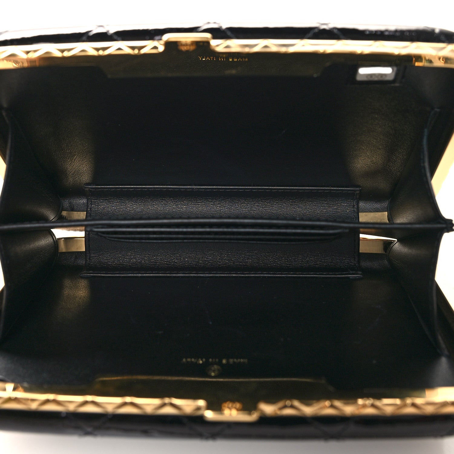 Chanel Glazed Goatskin Quilted Box With Chain Black 7 of 12