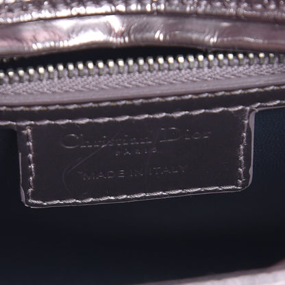 Christian Dior Metallic Patent Micro-Cannage Medium Lady Dior Pink 9 of 17