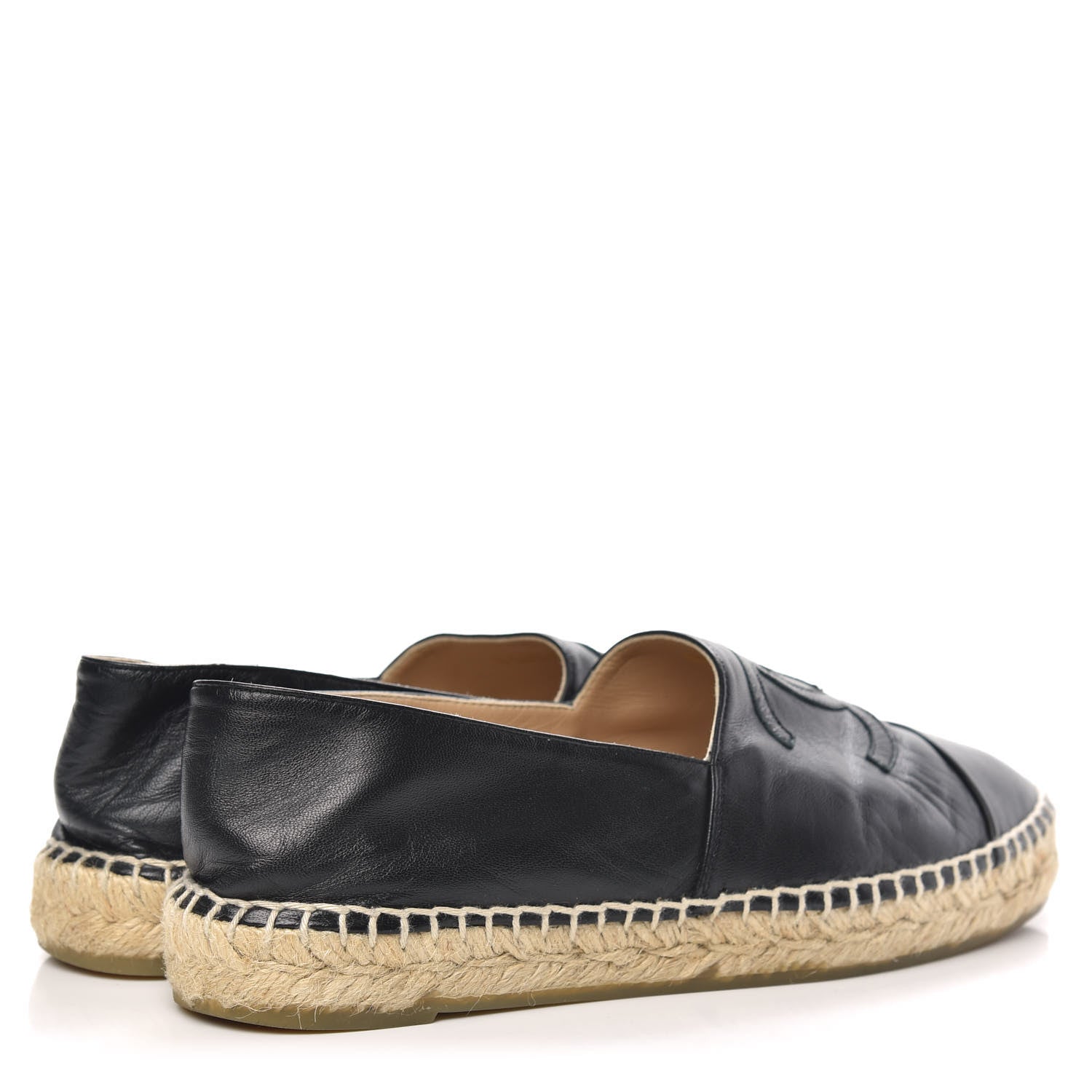 Chanel Lambskin CC Espadrilles 38 Black 4 of 12