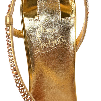 Christian Louboutin Crystal Strass Rosalie 100 Sandals 38 Cry Aurum Gold 7 of 8