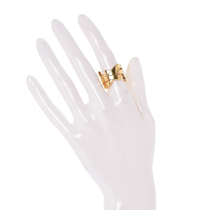 Saint Laurent Brass Monogram Cassandre Ring 5 Gold 2 of 5