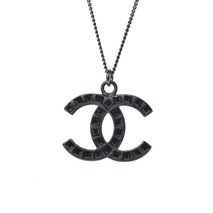 Chanel Crystal CC Necklace Black 5 of 5
