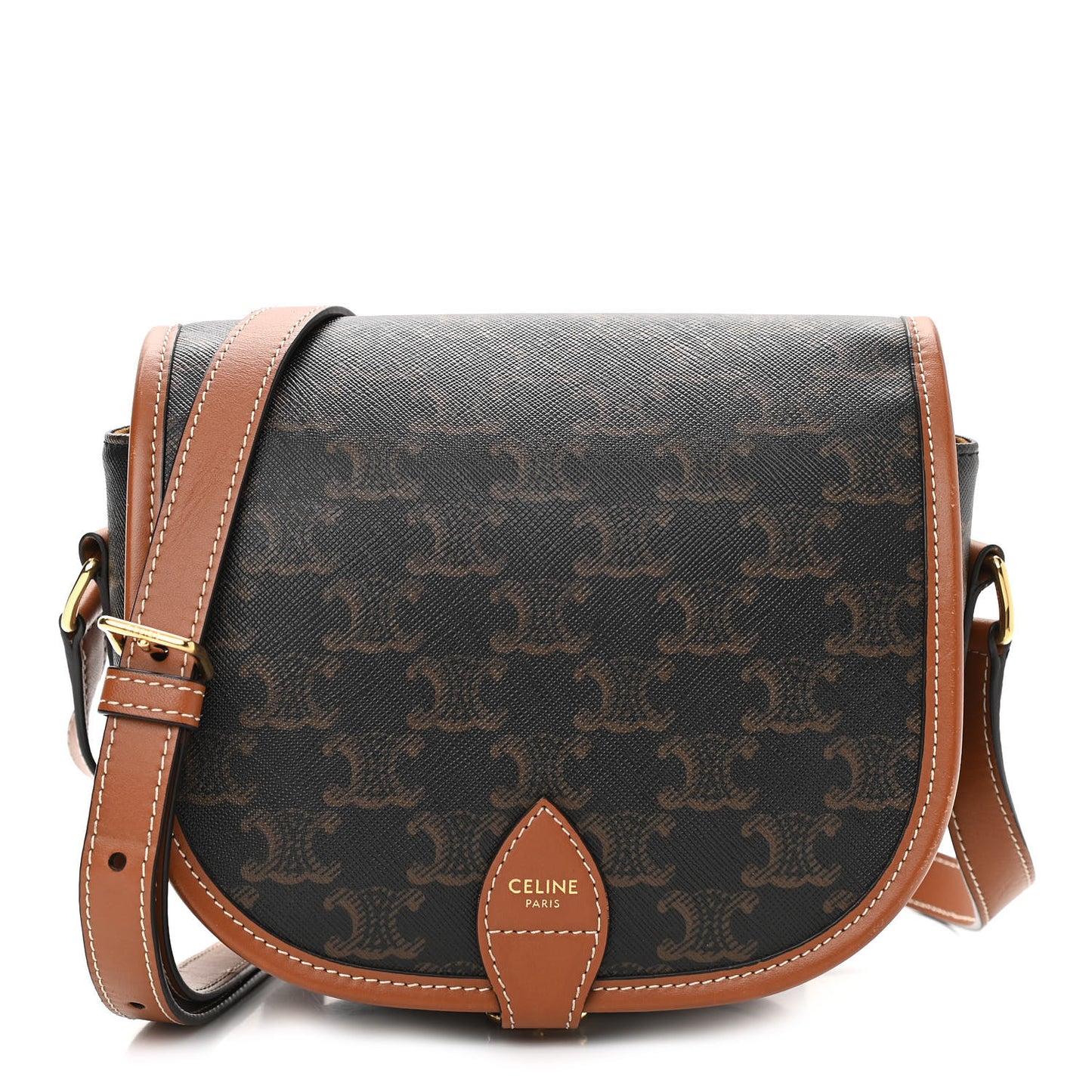 Triomphe Canvas Medium Folco Bag Tan