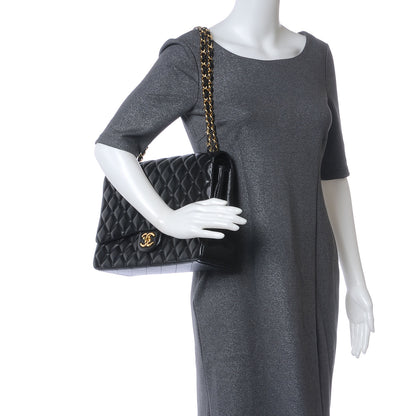Chanel Lambskin Quilted Maxi Double Flap Black 2 of 9