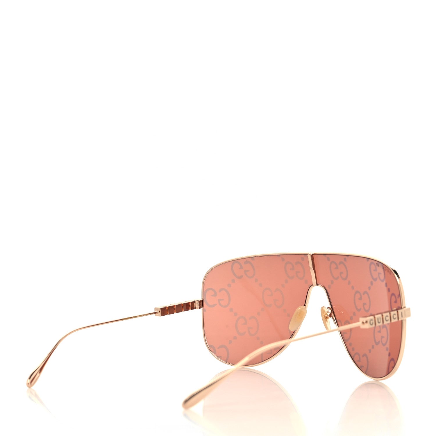 Gucci Metal Mask Sunglasses GG1436S Red Gold 4 of 9