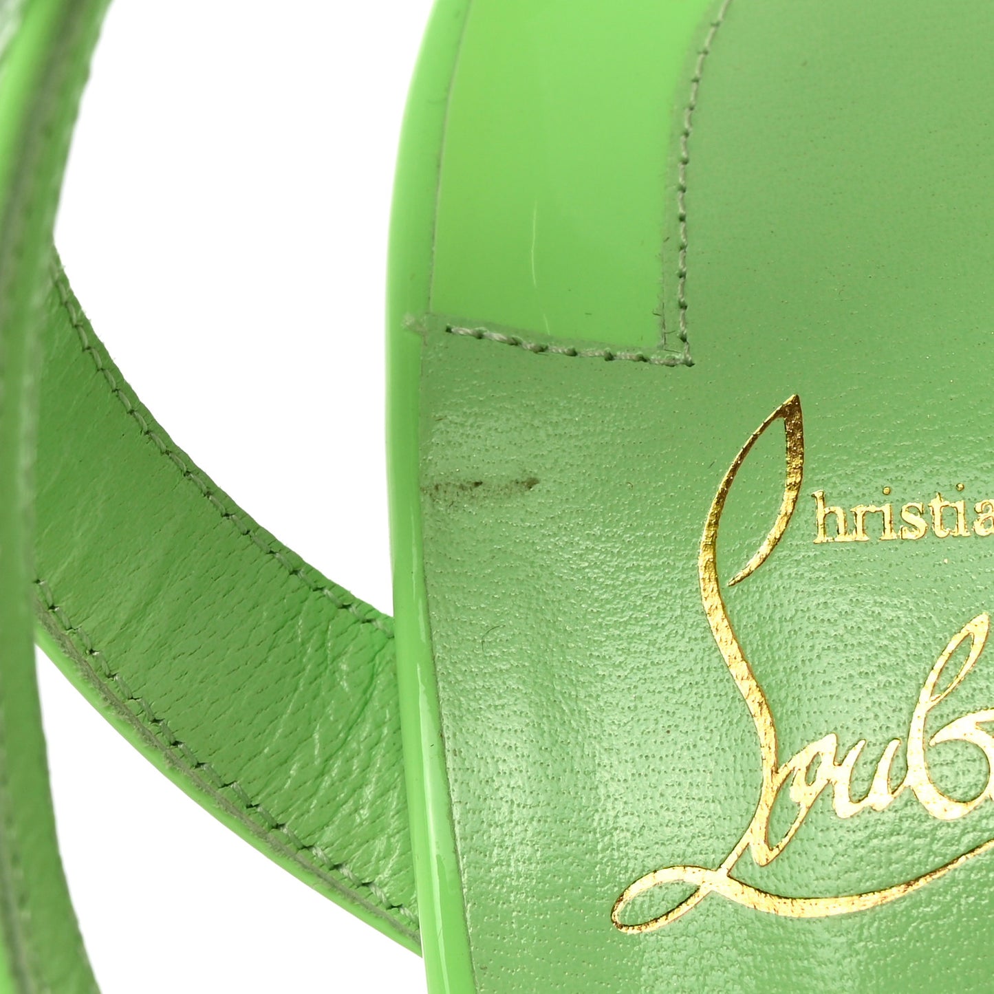 Patent Loubigirl 100 Sandals 40 Neon Green