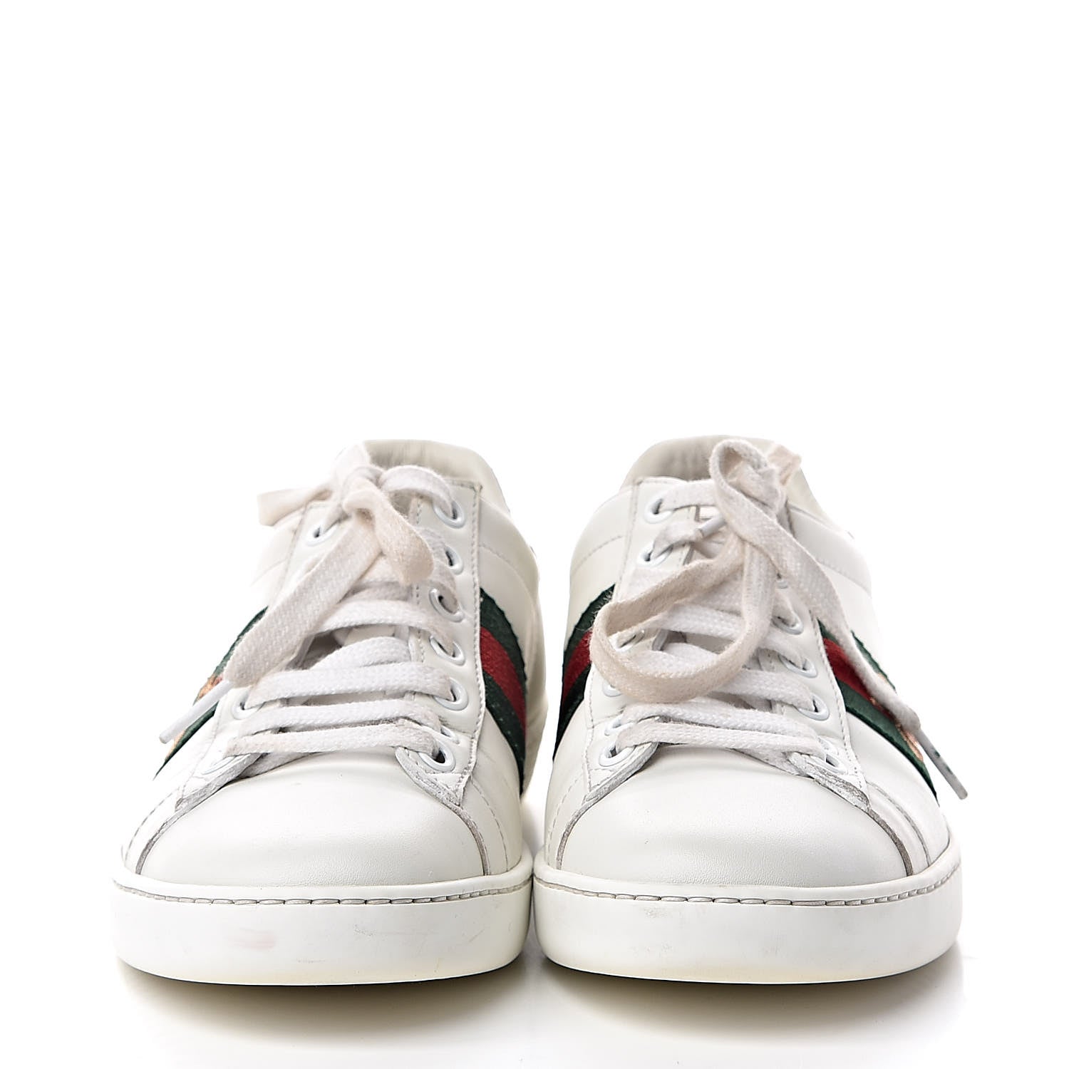 Gucci Calfskin Ayers Bee Embroidered Womens Ace Sneakers 36 White Green 2 of 21