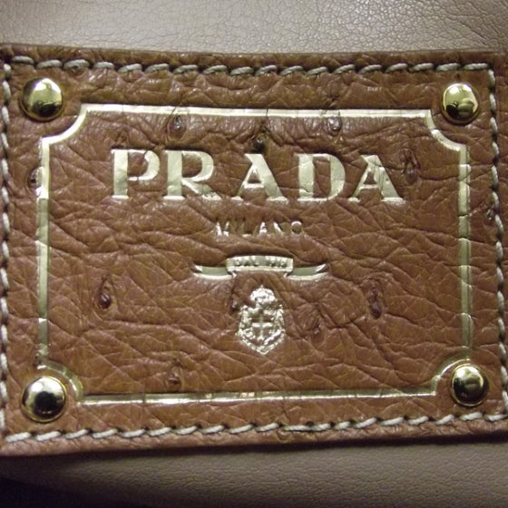 Prada Ostrich Executive Tote Cognac 8 of 11