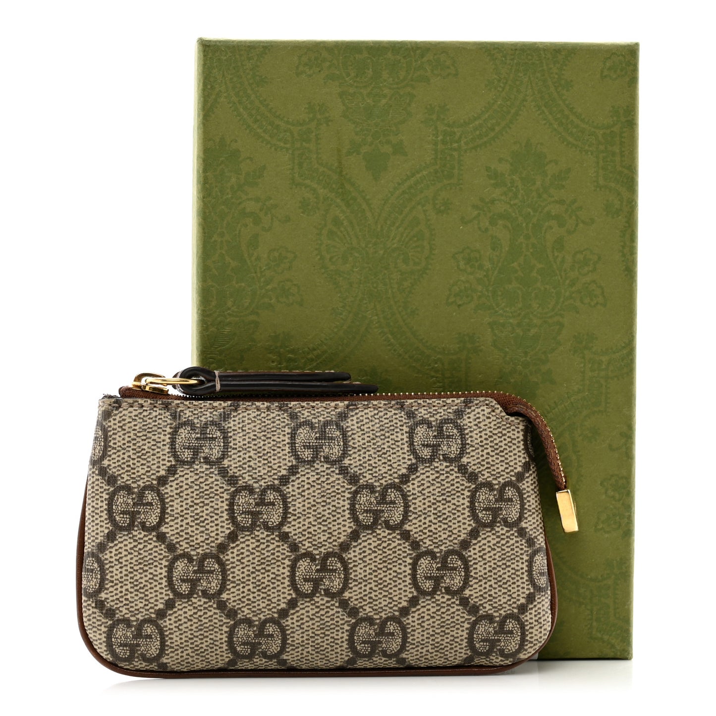 GG Supreme Monogram Key Case Brown