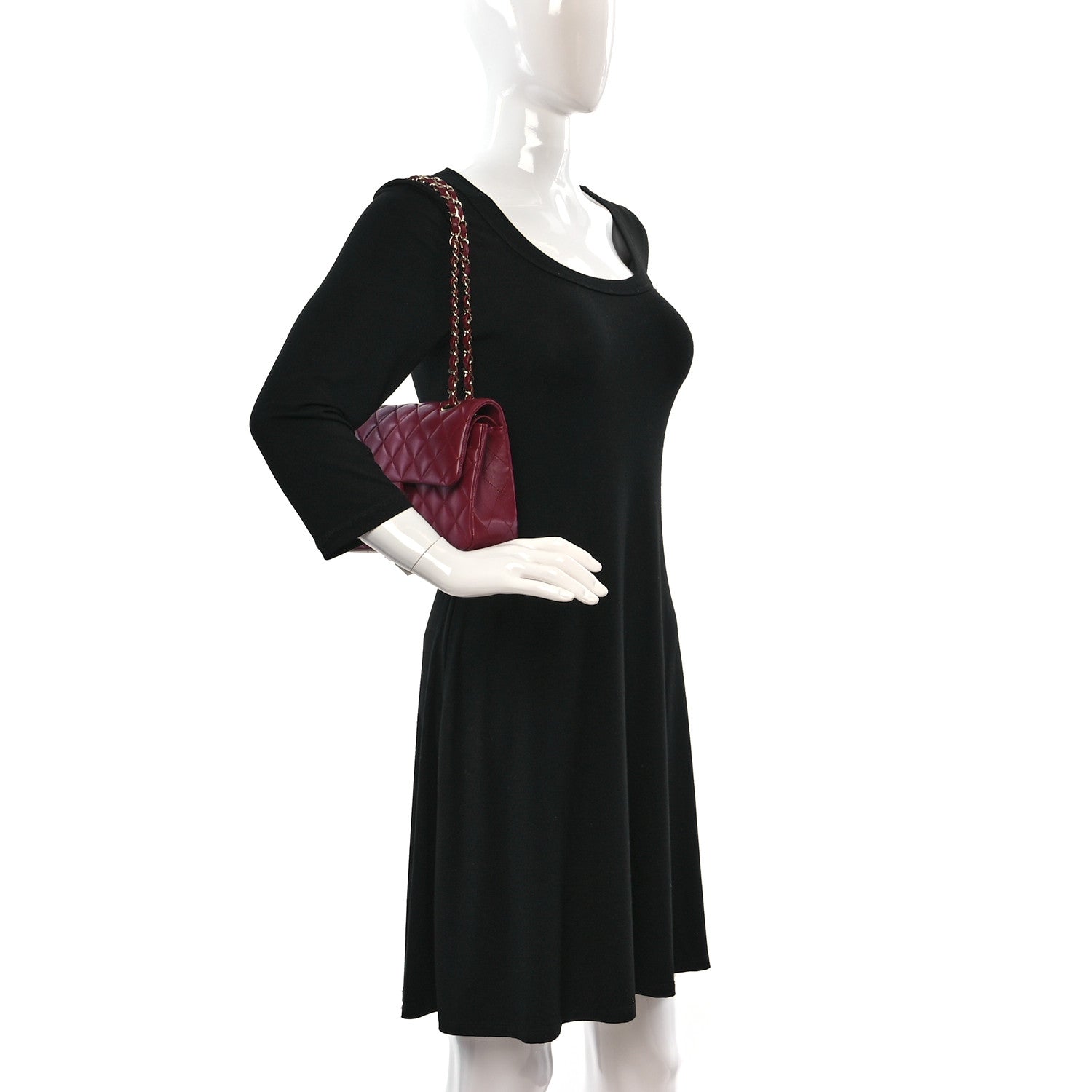 Chanel Lambskin Quilted Medium Double Flap Burgundy 3 of 9