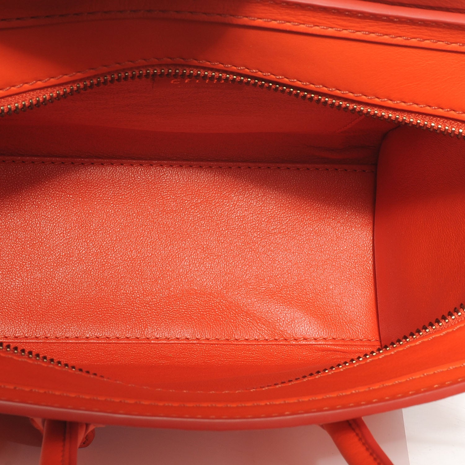 Celine Smooth Calfskin Nano Luggage Fluo Orange 5 of 7