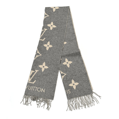 Louis Vuitton Cashmere Monogram Reykjavik Scarf Grey 2 of 4
