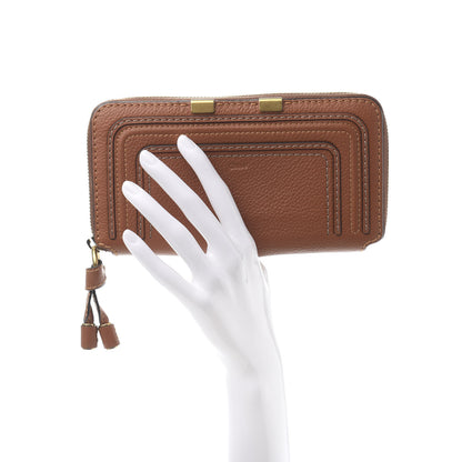 Chloe Grained Calfskin Long Zip Around Marcie Wallet Tan 2 of 6