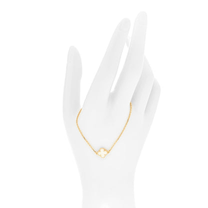 Van Cleef & Arpels 18K Yellow Gold Mother of Pearl Sweet Alhambra Bracelet 2 of 5