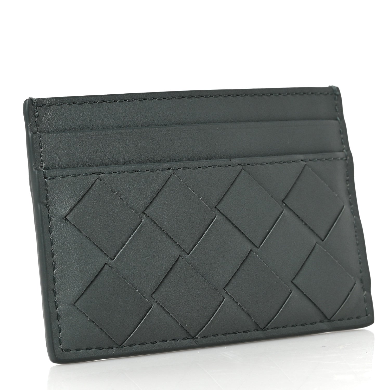Bottega Veneta Calfskin Intrecciato Credit Card Case Aloe 3 of 6