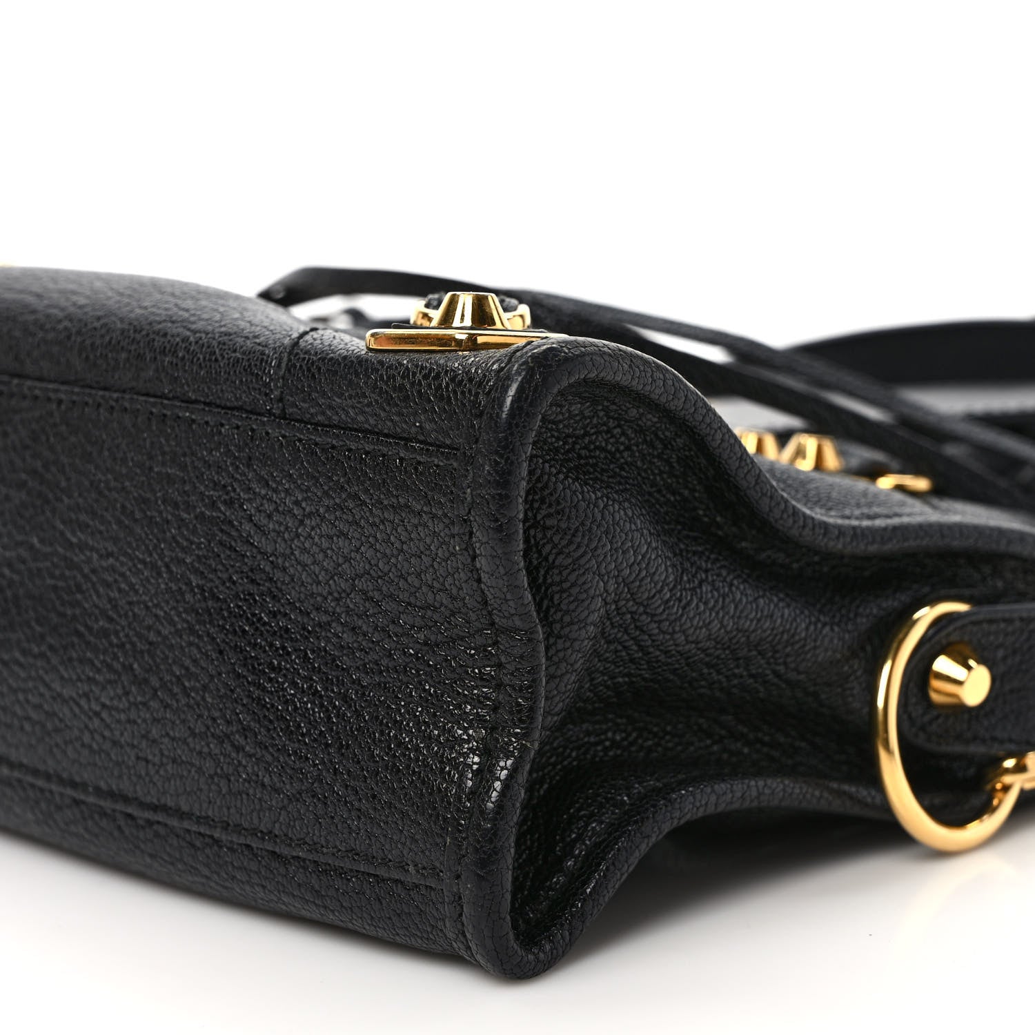 Balenciaga Chevre Gold Metallic Edge Hardware Mini City Black 9 of 10